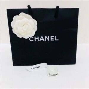 CHANEL Shopping Bag Ribbon and Camellia Flower